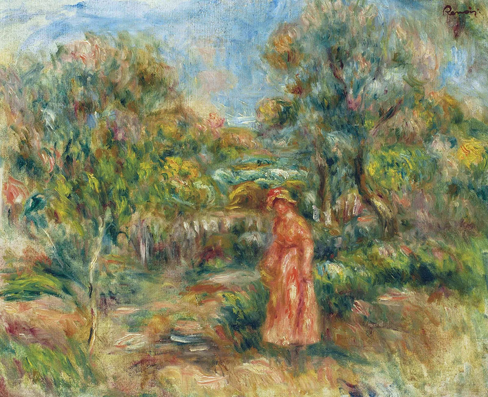Pierre-Auguste Renoir Cagnes Landscape with Woman oil painting reproduction