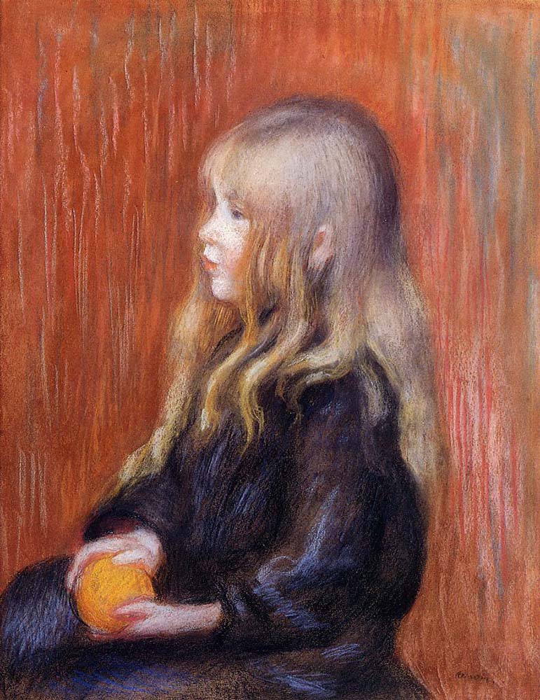 Pierre-Auguste Renoir Coco Holding a Orange, 1904 oil painting reproduction