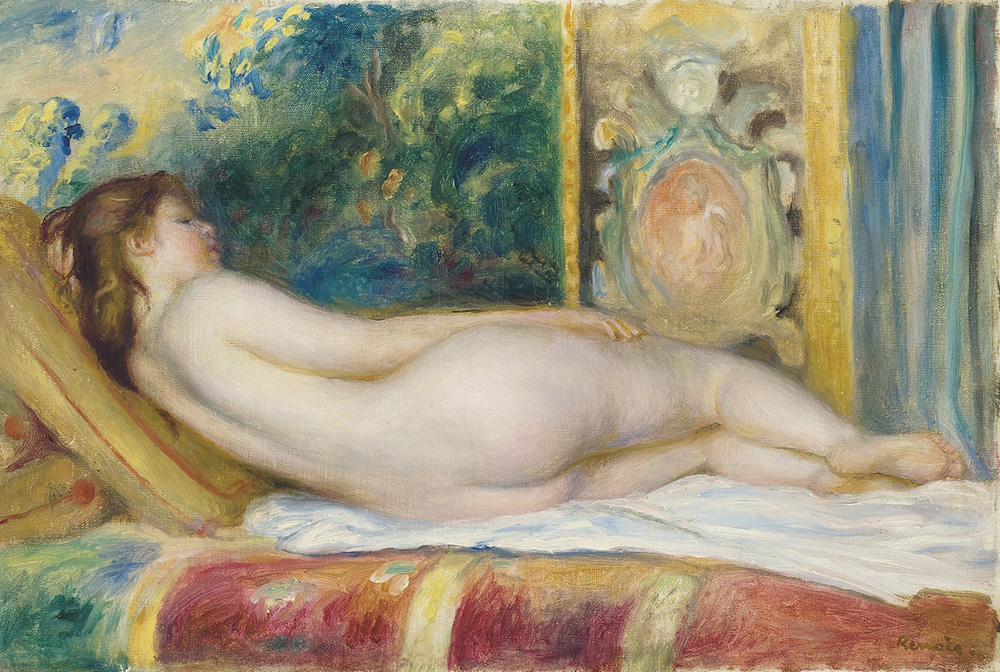 Pierre-Auguste Renoir Female Nude on Canape oil painting reproduction