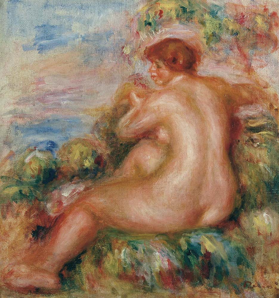 Pierre-Auguste Renoir Female Nude on the Landscape, 1915 oil painting reproduction
