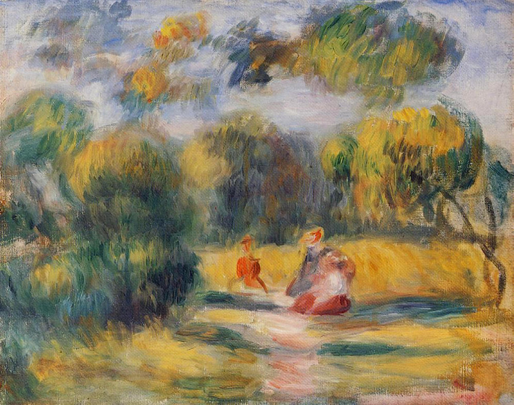 Pierre-Auguste Renoir Figures in a Landscape, 1800 oil painting reproduction