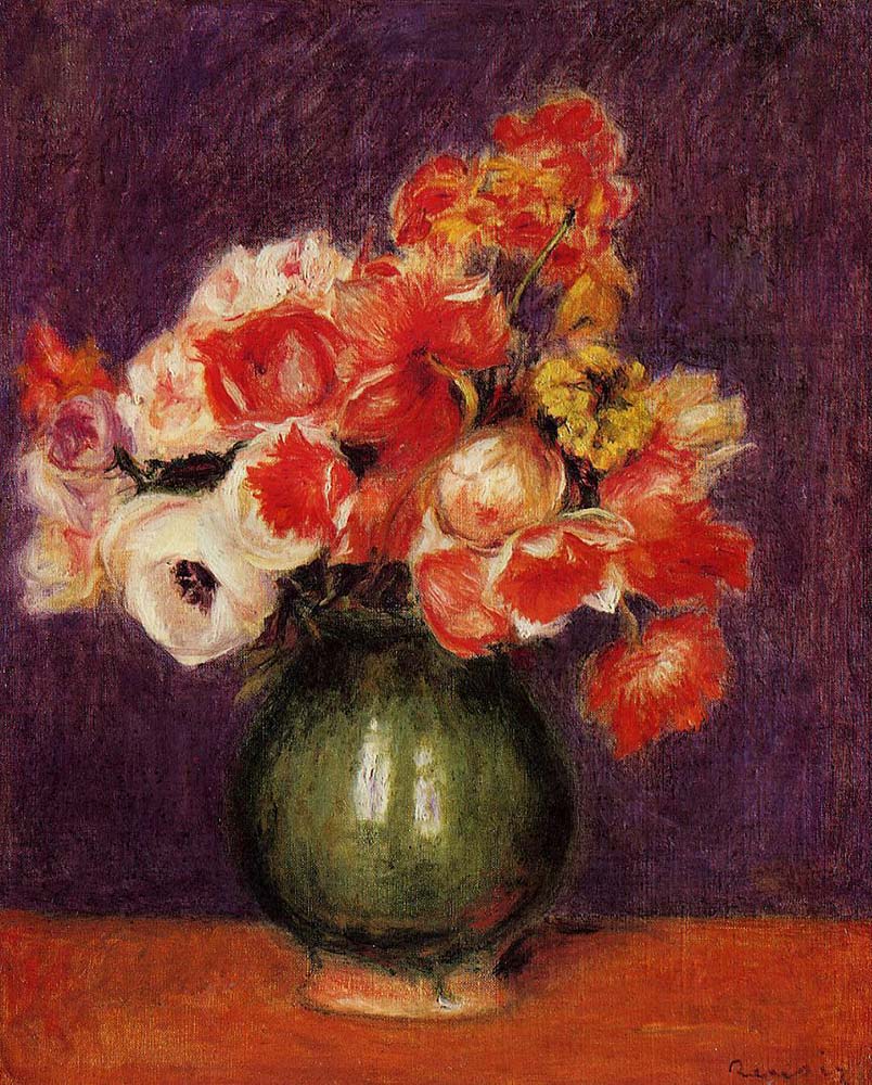 Pierre-Auguste Renoir Flowers in a Vase, 1901 oil painting reproduction