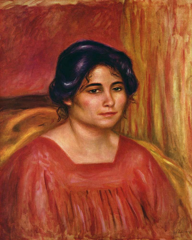 Pierre-Auguste Renoir Gabrielle in a Red Blouse, 1910 oil painting reproduction