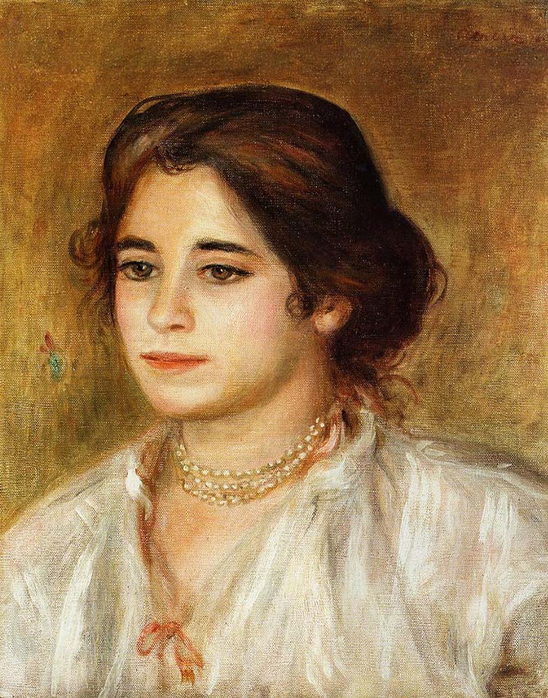 Pierre-Auguste Renoir Gabrielle Wearing a Necklace, 1906 oil painting reproduction