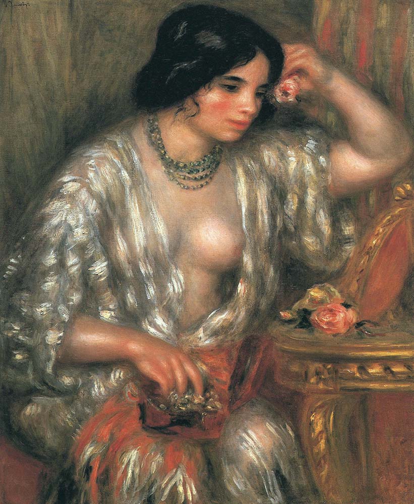 Pierre-Auguste Renoir Gabrielle Wearing Jewelry, 1910 oil painting reproduction