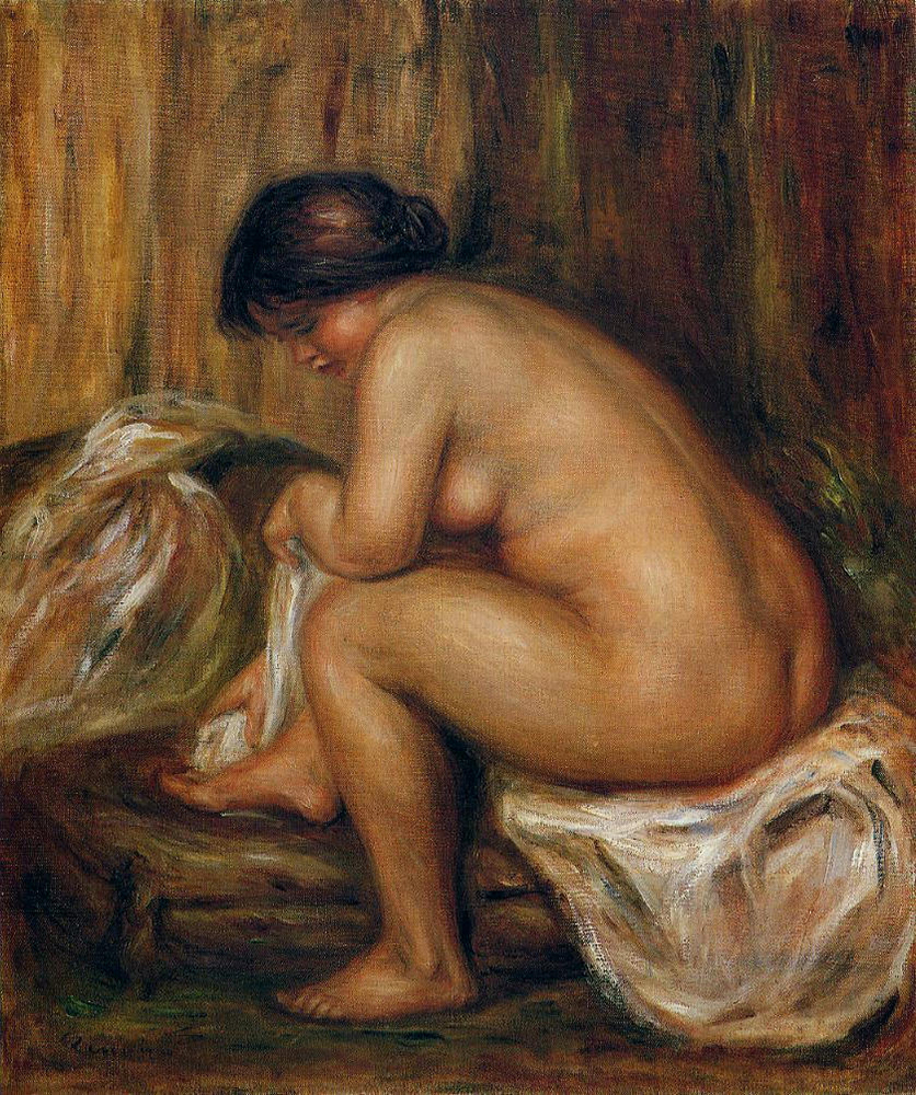 Pierre-Auguste Renoir After Bathing, 1800 oil painting reproduction