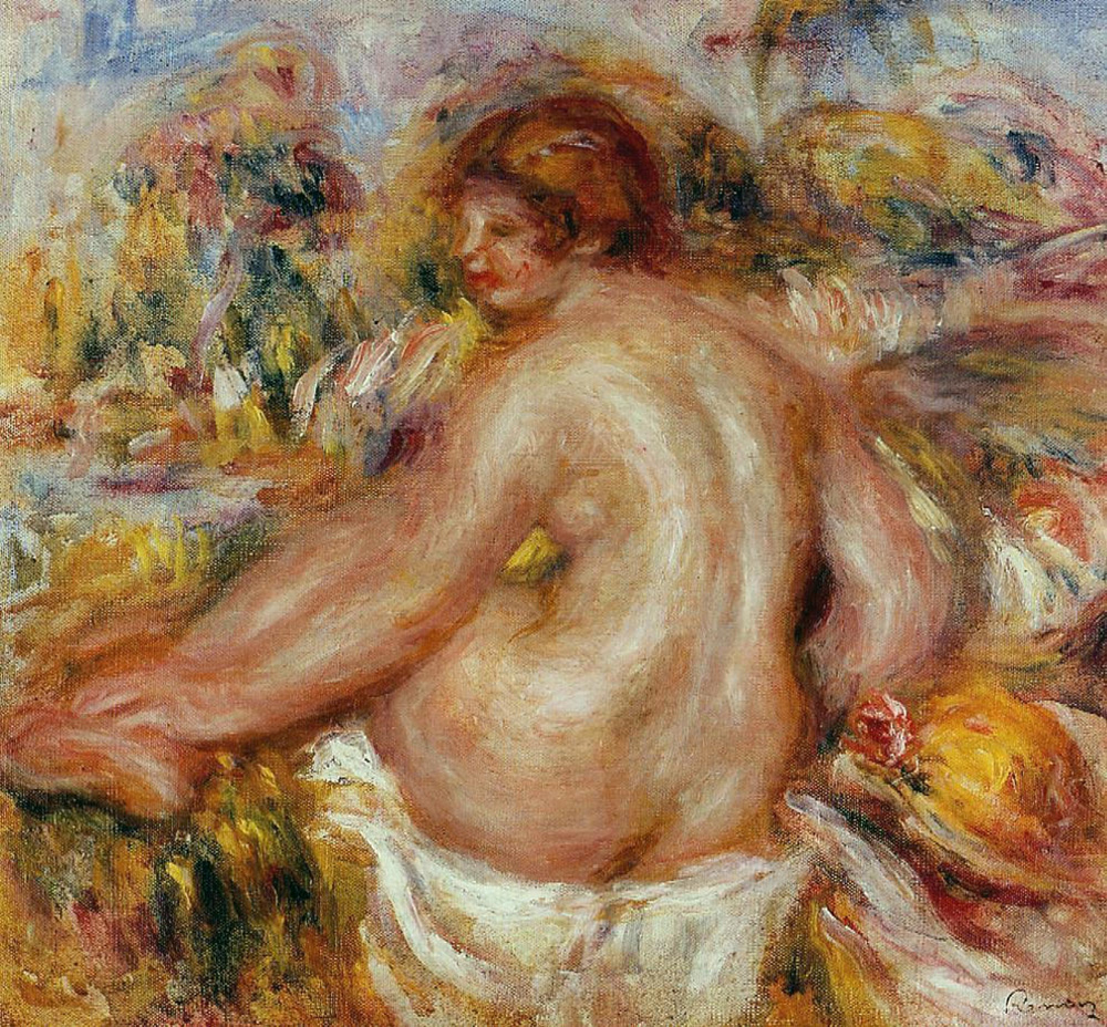 Pierre-Auguste Renoir After Bathing, Seated Female Nude oil painting reproduction