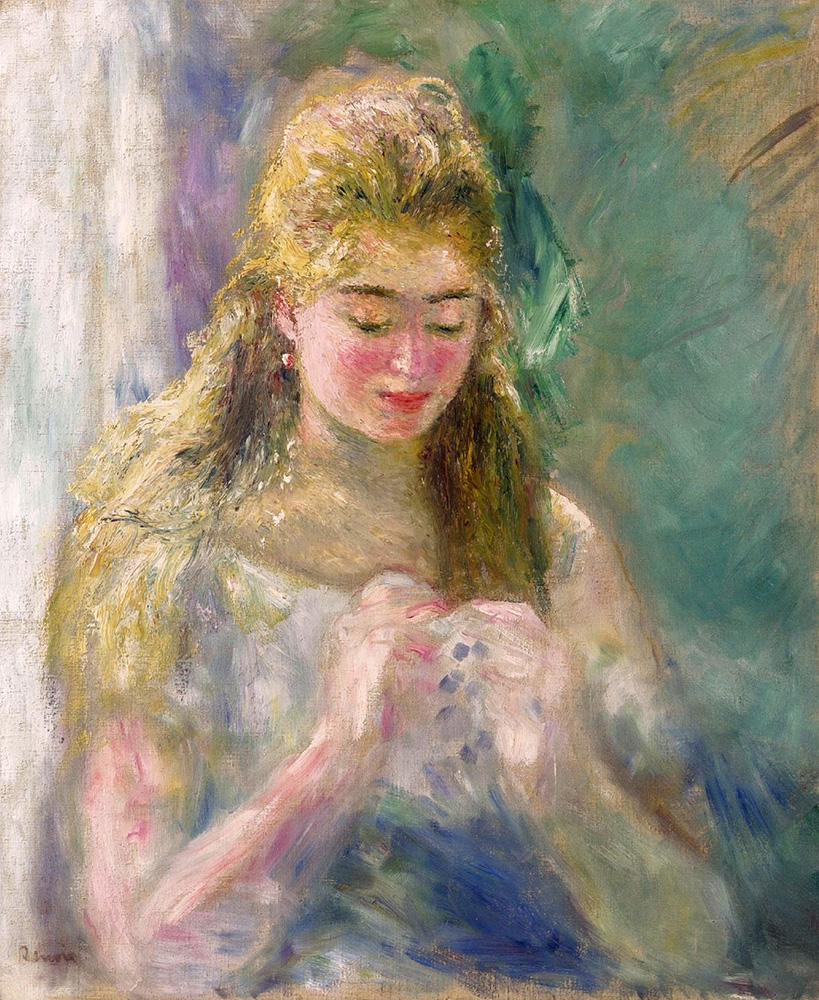 Pierre-Auguste Renoir La Couseuse, 1875 oil painting reproduction