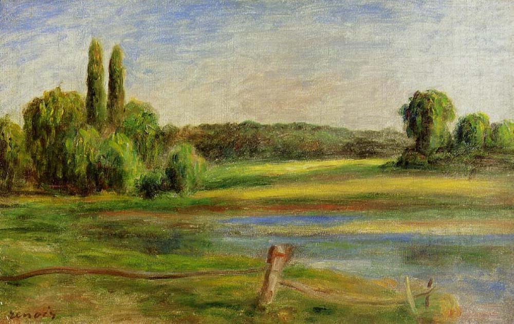 Pierre-Auguste Renoir Landscape with Fence, 1910 oil painting reproduction