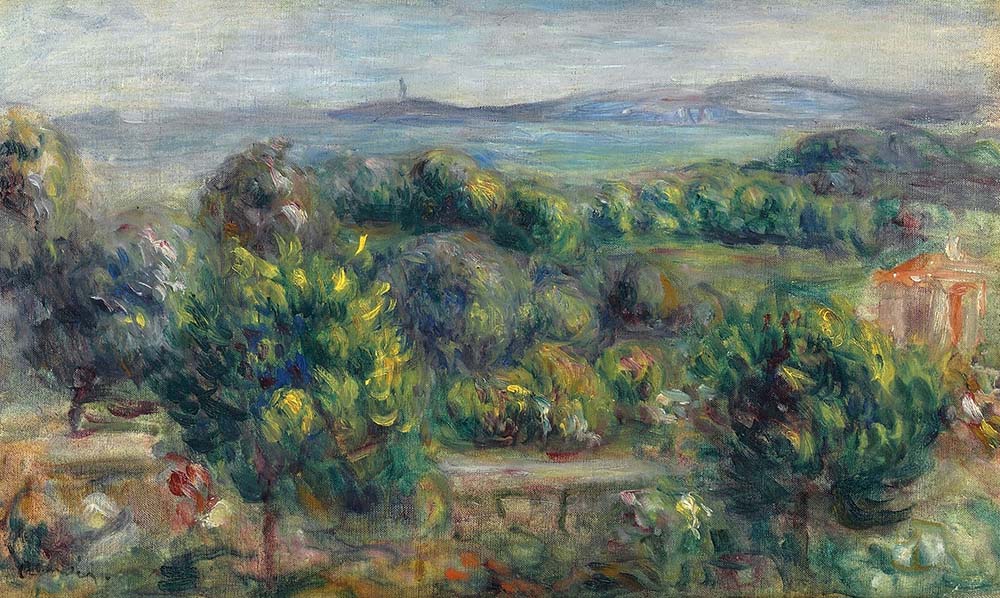 Pierre-Auguste Renoir Landscape with Trees in Yellow, 1800 oil painting reproduction