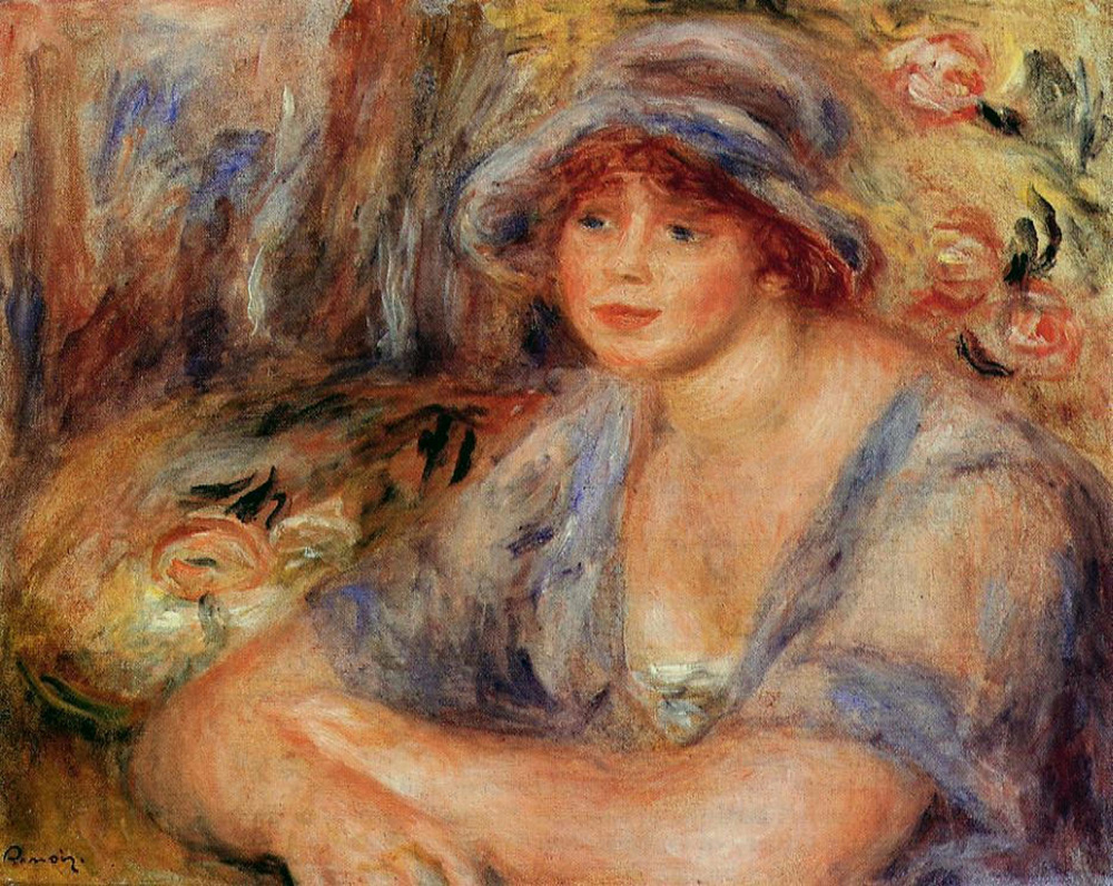 Pierre-Auguste Renoir Andree in Blue (also known as Andree Heurschling), 1917 oil painting reproduction
