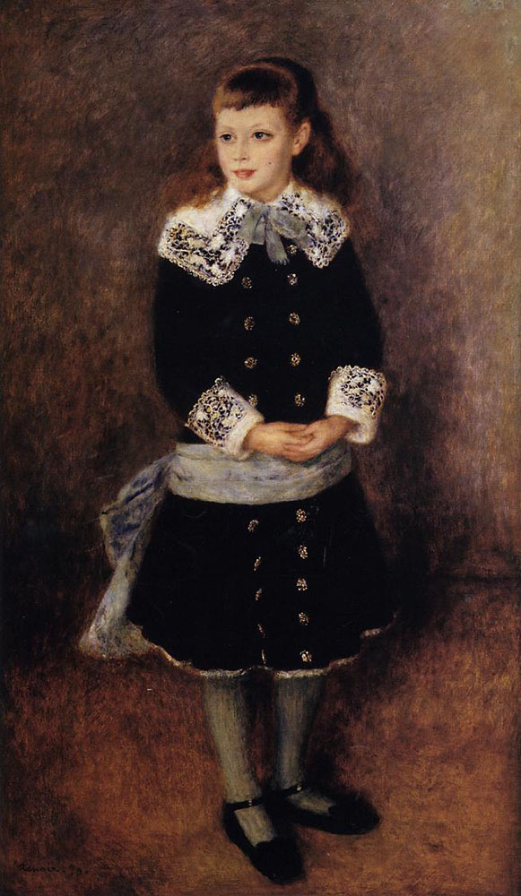 Pierre-Auguste Renoir Marthe Berard (also known as Girl Wearing a Blue Sash)- 1879 oil painting reproduction