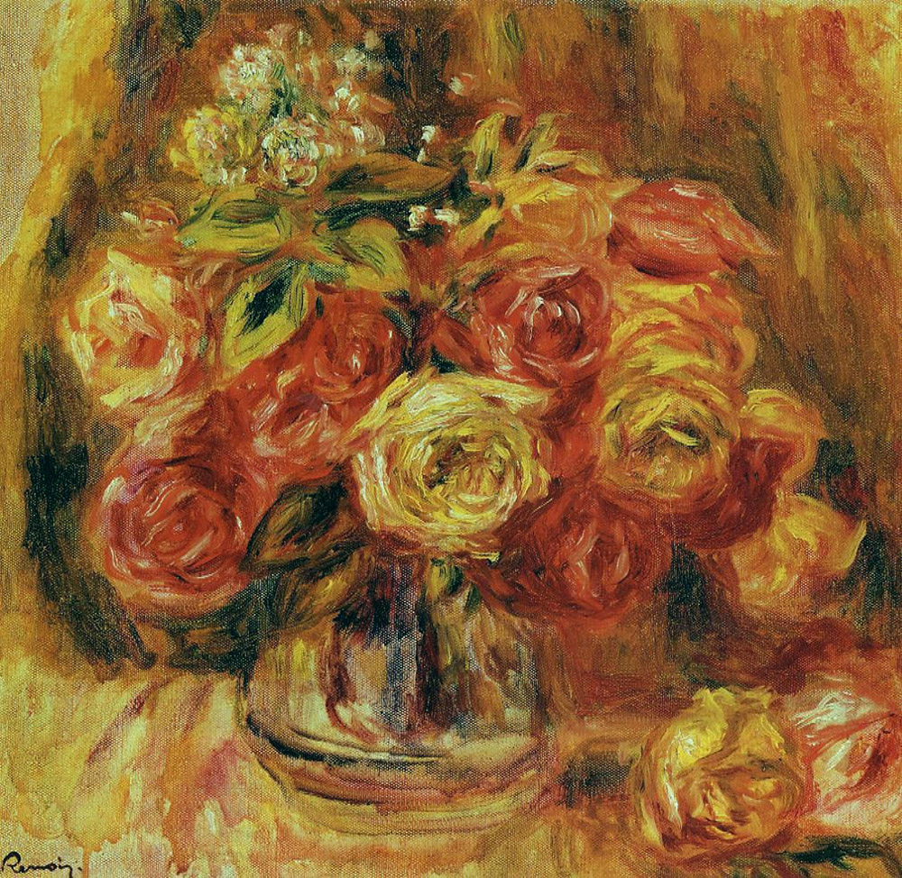Pierre-Auguste Renoir Roses in a Vase, 1911-1912 oil painting reproduction