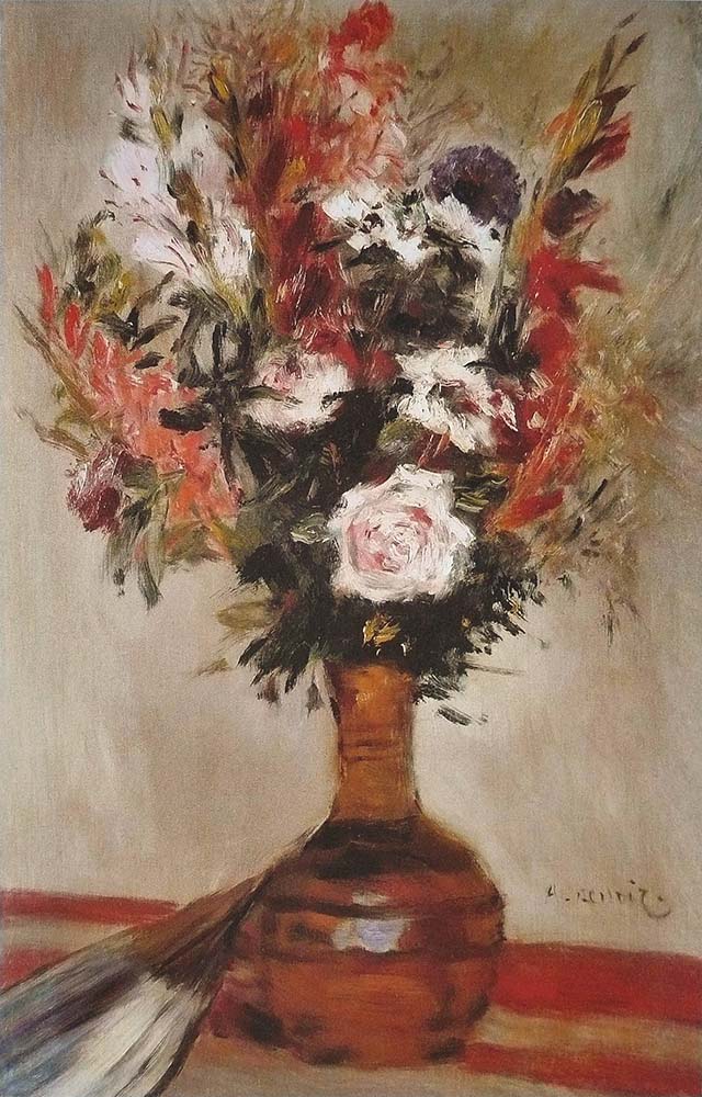 Pierre-Auguste Renoir Roses in a Vase, 1972 oil painting reproduction