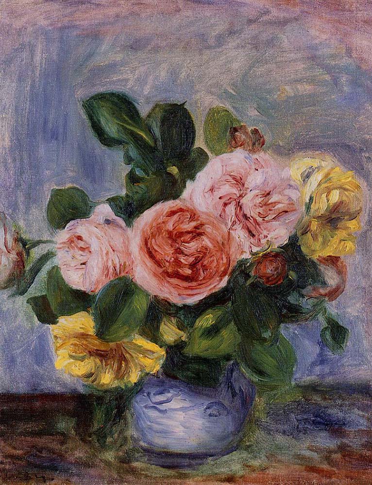 Pierre-Auguste Renoir Roses in a Vase oil painting reproduction