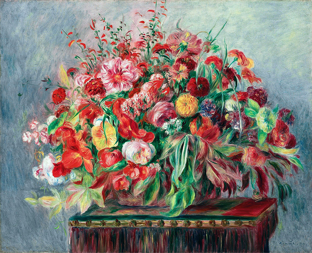 Pierre-Auguste Renoir Basket of Flowers, 1890 oil painting reproduction