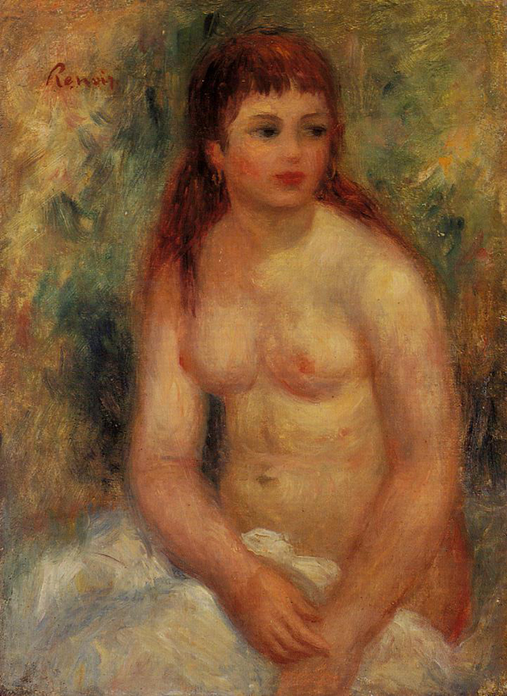 Pierre-Auguste Renoir Seated Young Woman, Nude, 1910 oil painting reproduction