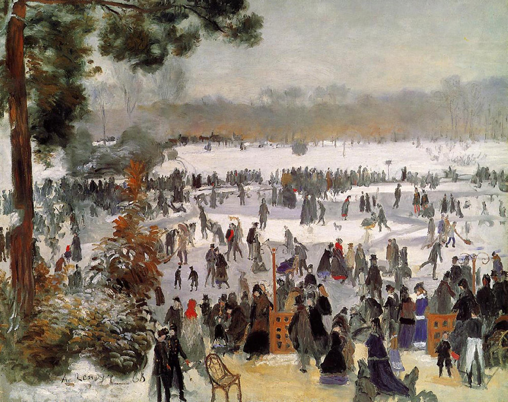 Pierre-Auguste Renoir Skaters in the Bois de Boulogne, 1868 oil painting reproduction