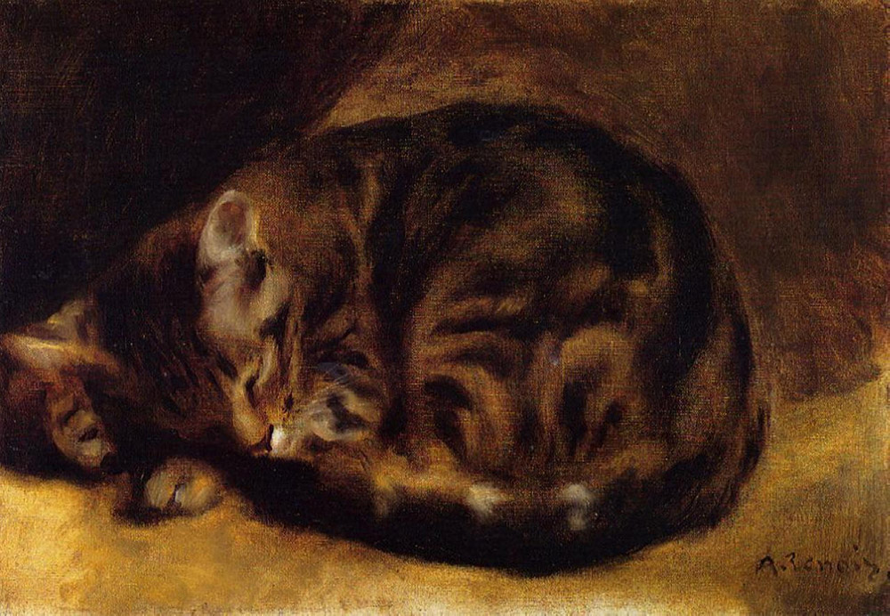 Pierre-Auguste Renoir Sleeping Cat, 1862 oil painting reproduction