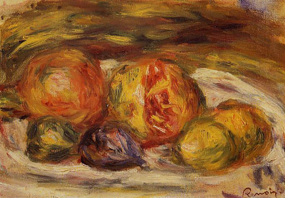 Pierre-Auguste Renoir Still Life - Pomegranate, Figs and Apples - 1914 - 1915 oil painting reproduction