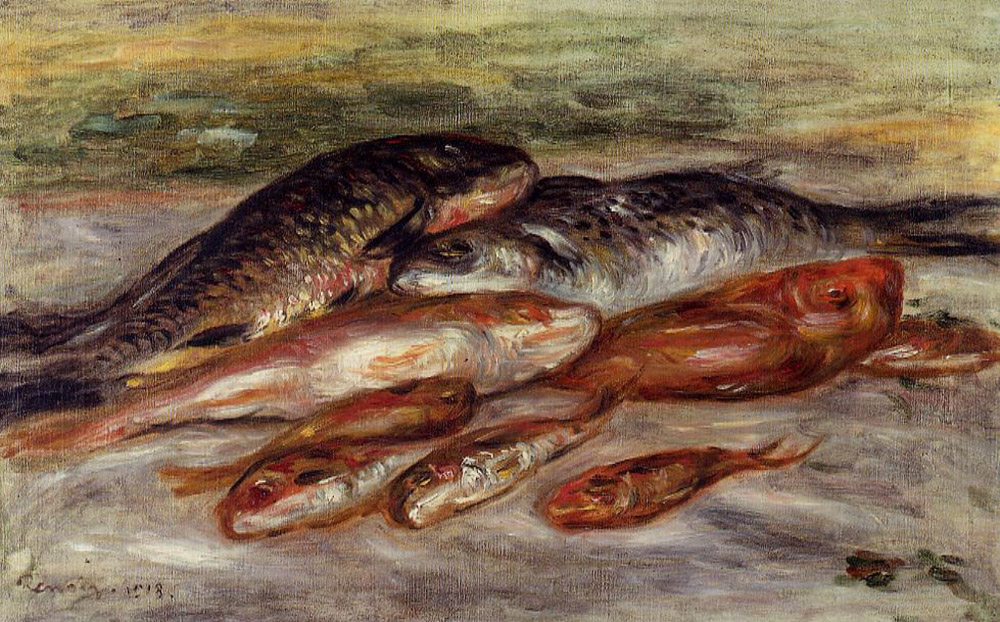 Pierre-Auguste Renoir Still Life with Fish - 1913 oil painting reproduction