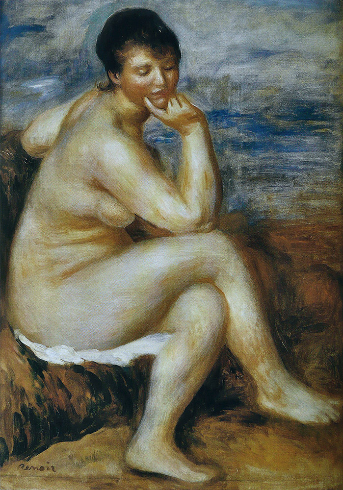 Pierre-Auguste Renoir Bather Seated on the Stone, 1880 oil painting reproduction
