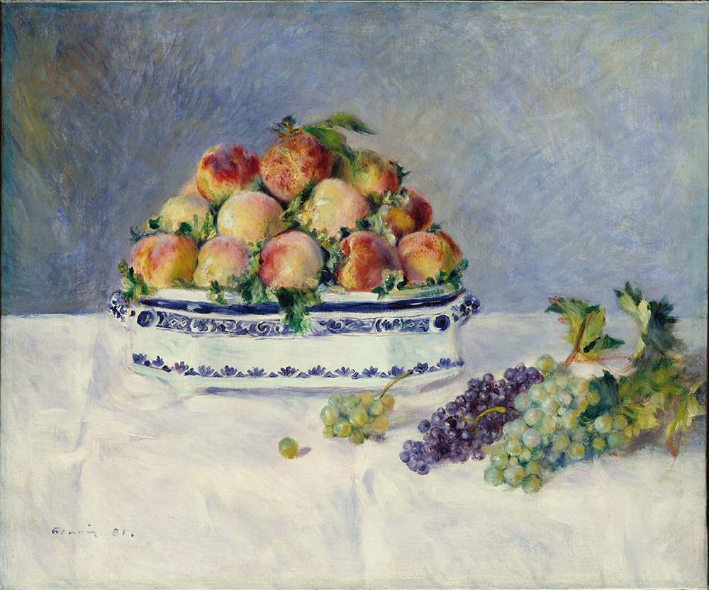 Pierre-Auguste Renoir Still Life with Peaches and Grapes, 1881 oil painting reproduction