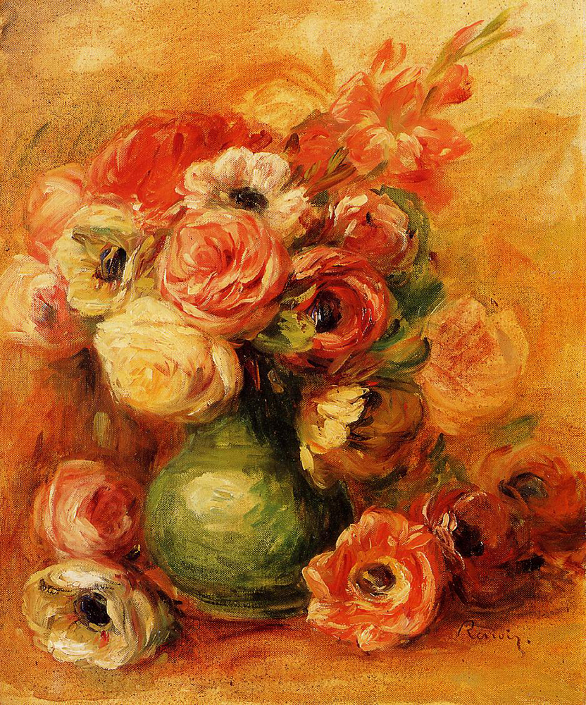 Pierre-Auguste Renoir Still Life with Roses, 1910 oil painting reproduction