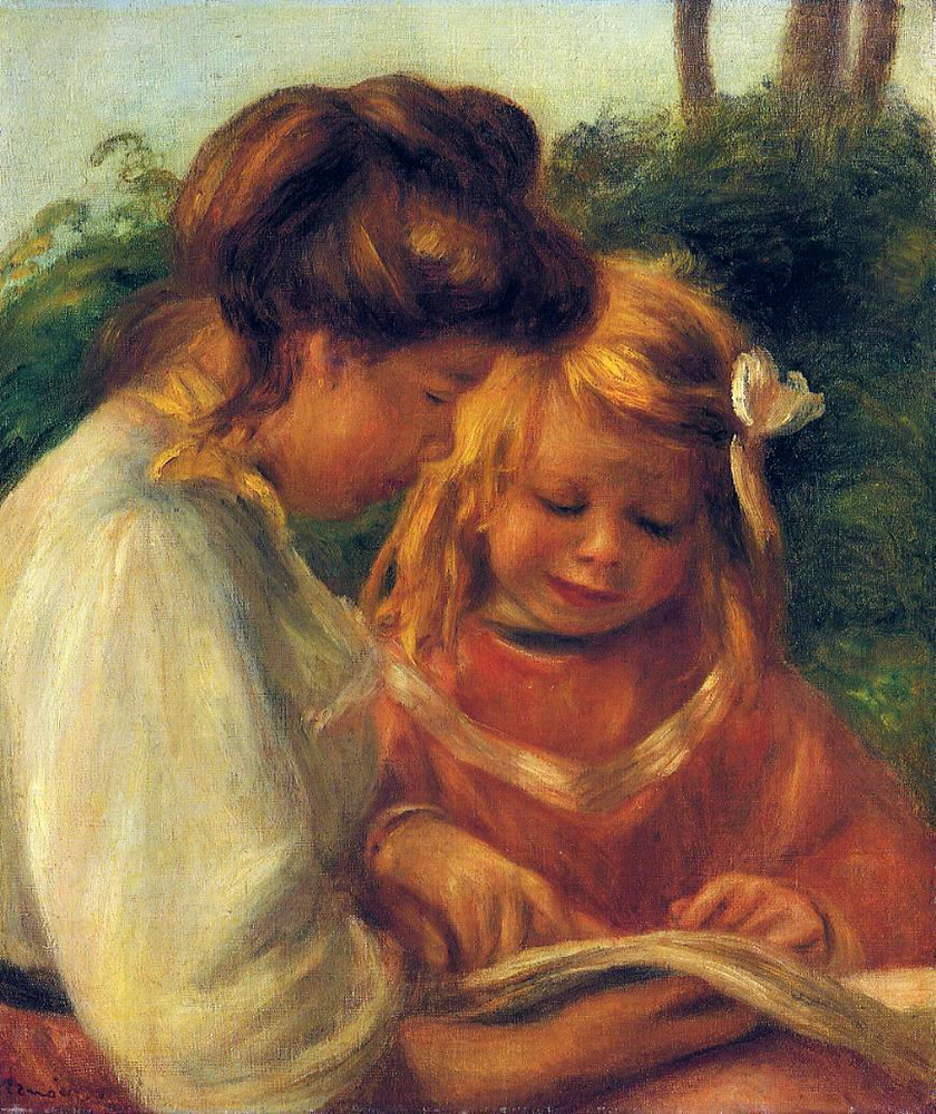 Pierre-Auguste Renoir The Alphabet (also known as Jean and Gabrielle), 1897 oil painting reproduction