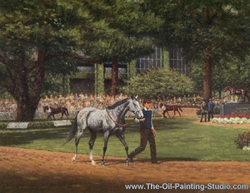 Sports Art - Horse Racing - Belmont Park painting for sale Ree1
