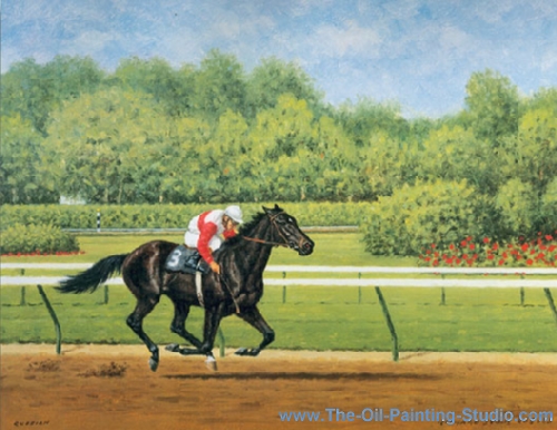 Sports Art - Horse Racing - Monmouth Park painting for sale Ree6