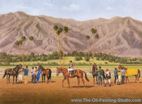 Sports Art - Horse Racing - Santa Anita Park painting for sale Ree7