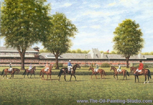 Sports Art - Horse Racing - Saratoga painting for sale Ree8