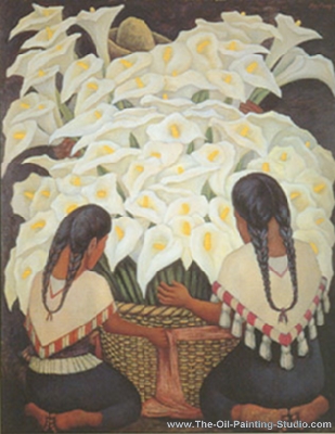 Diego Rivera Calla Lily Vendor oil painting reproduction