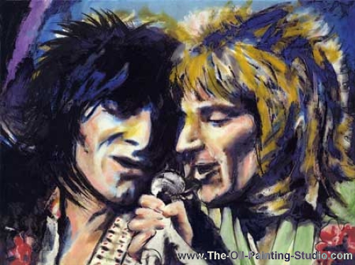 Pop and Rock Portraits - Rock - Rod Stewart 2 painting for sale Rod2