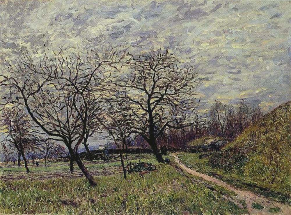 Alfred Sisley Between Veneux and By - December Morning oil painting reproduction