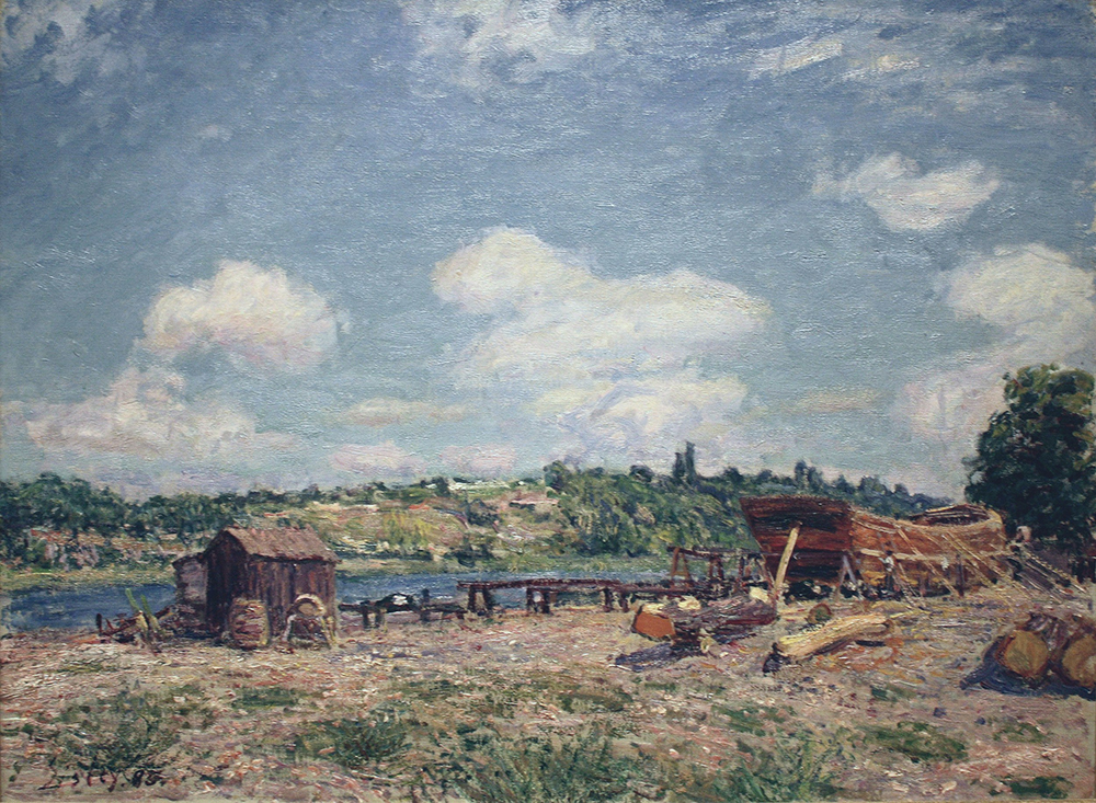 Alfred Sisley Boatyard at Saint-Mammes, 1885 oil painting reproduction