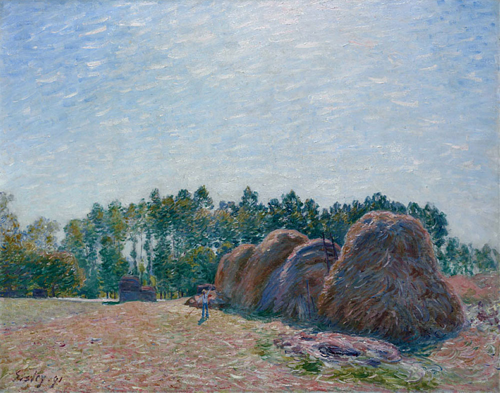 Alfred Sisley Haystacks at Moret - Morning Light, 1891 oil painting reproduction