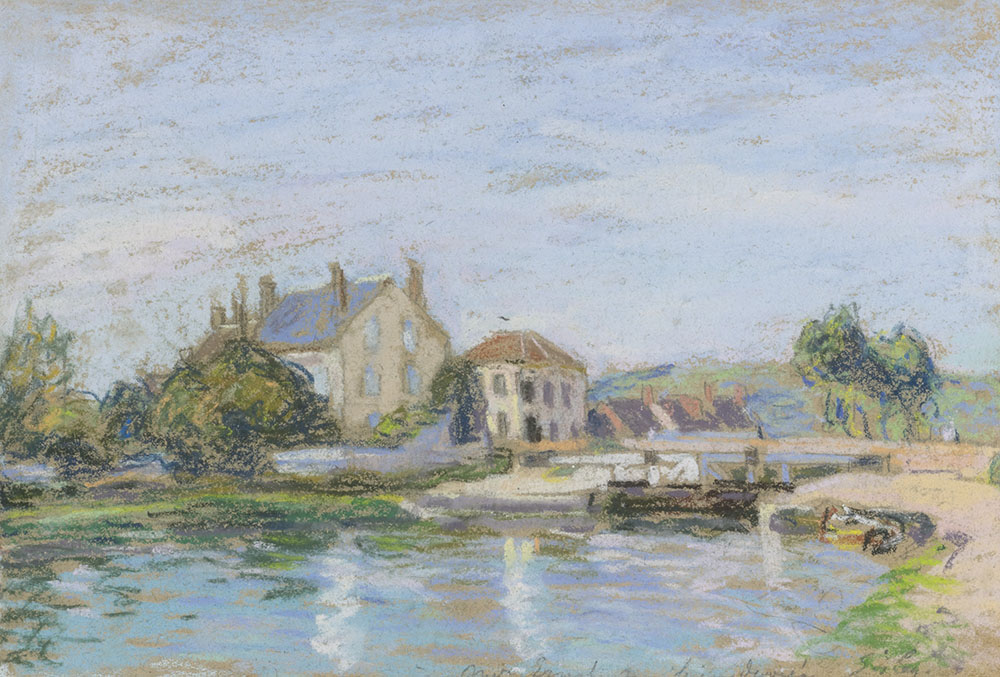 Alfred Sisley Houses on the Bank of Ecluse at the Gazonne oil painting reproduction