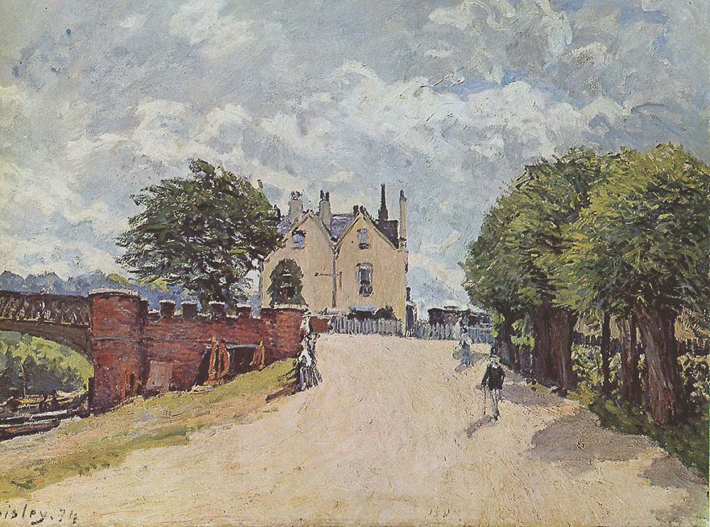 Alfred Sisley Inn at East Molesey with Hampton Court Bridge, 1874 oil painting reproduction