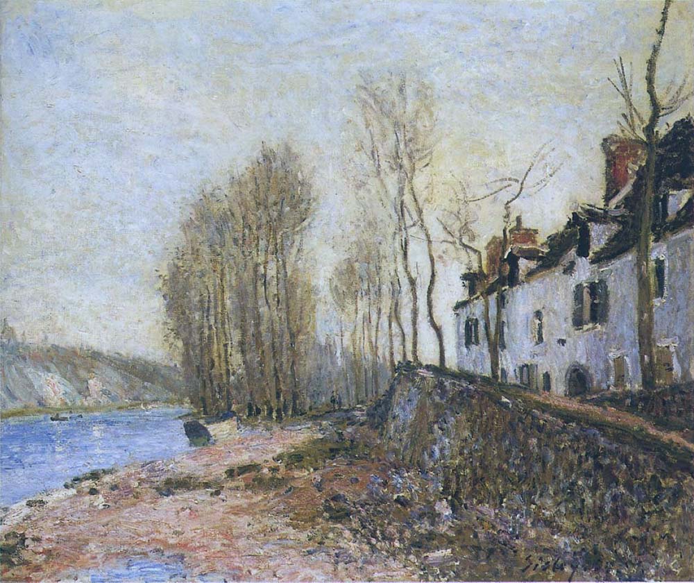 Alfred Sisley La Croix-Blanche at Saint-Mammes in Winter, 1894 oil painting reproduction