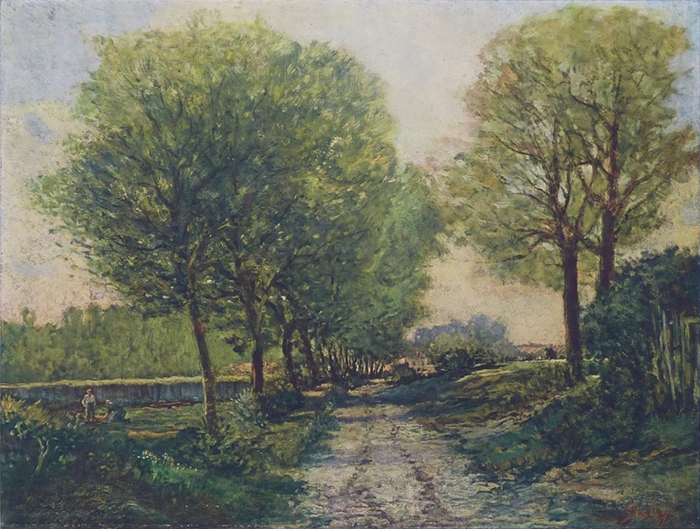 Alfred Sisley Lane near a Small Town, 1866 oil painting reproduction
