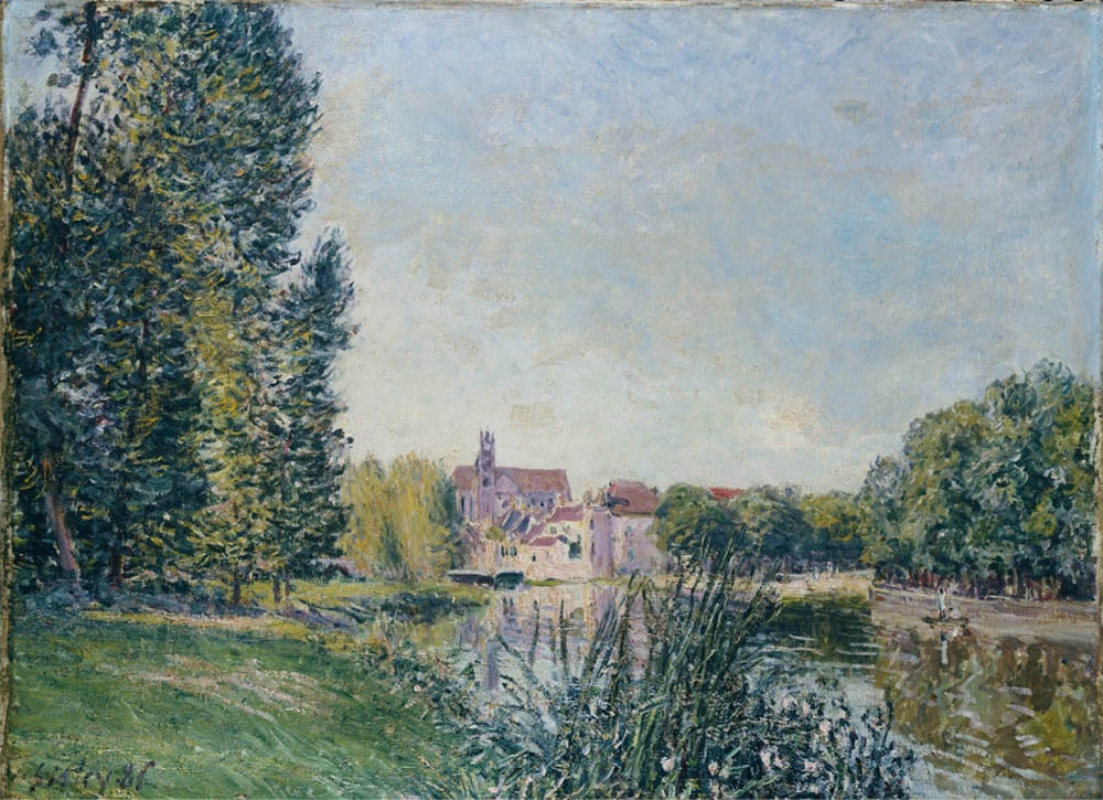 Alfred Sisley Moret, Loing River and Church, 1886 oil painting reproduction