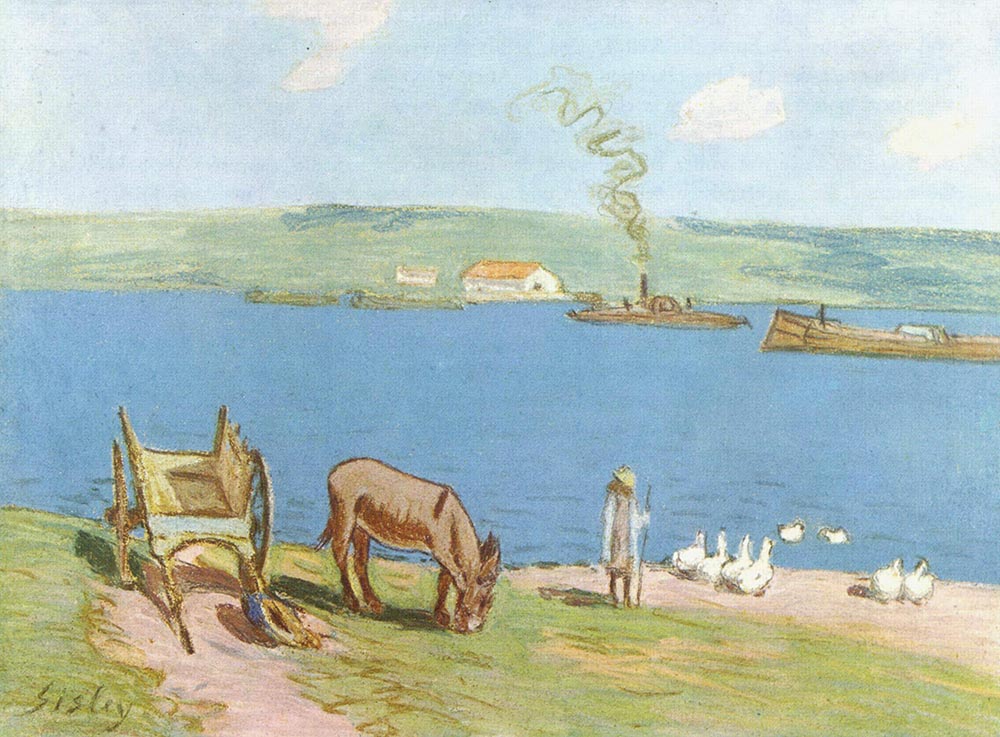 Alfred Sisley Pasture by the Seine, 1897 oil painting reproduction
