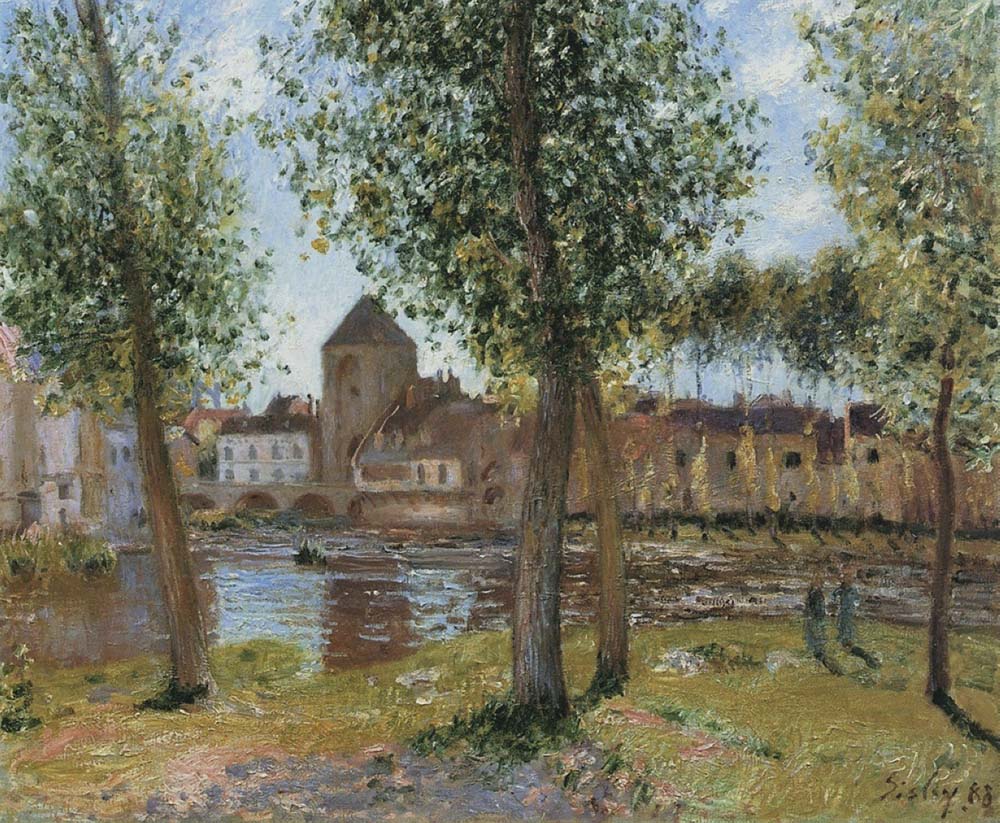 Alfred Sisley Poplars at Moret-sur-Loing, an August Afternoon, 1888 oil painting reproduction