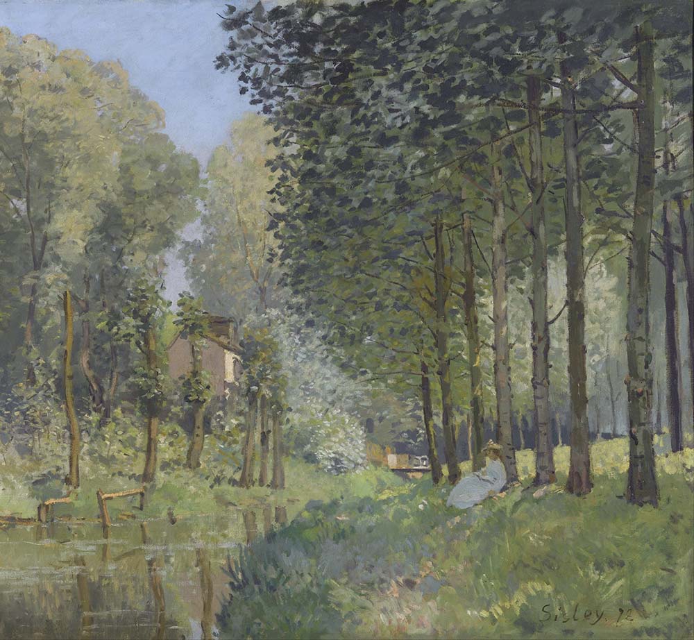 Alfred Sisley Resting at the Bank of the Stream, Forest`s Edge, 1878 oil painting reproduction