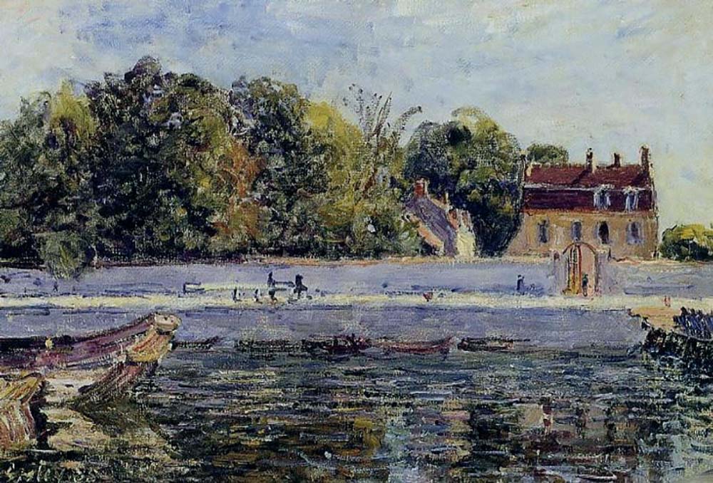 Alfred Sisley Saint-Mammes - House on the Loing Canal oil painting reproduction