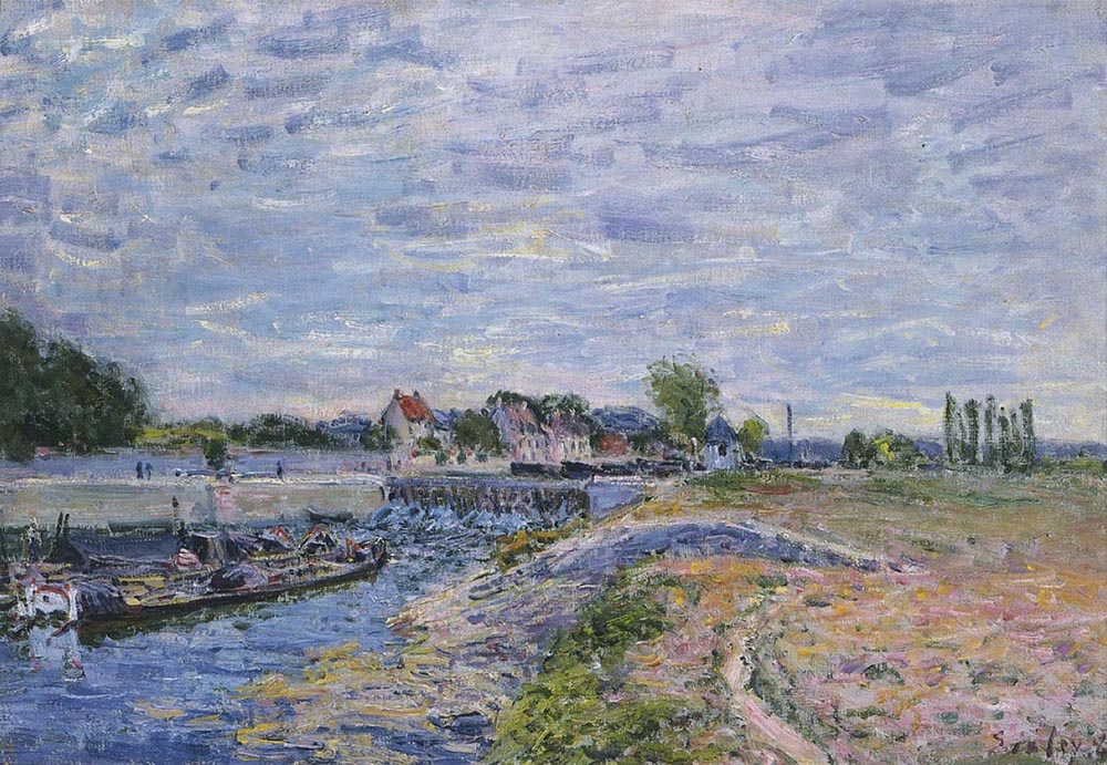 Alfred Sisley Saint-Mammes Dam, 1885 oil painting reproduction