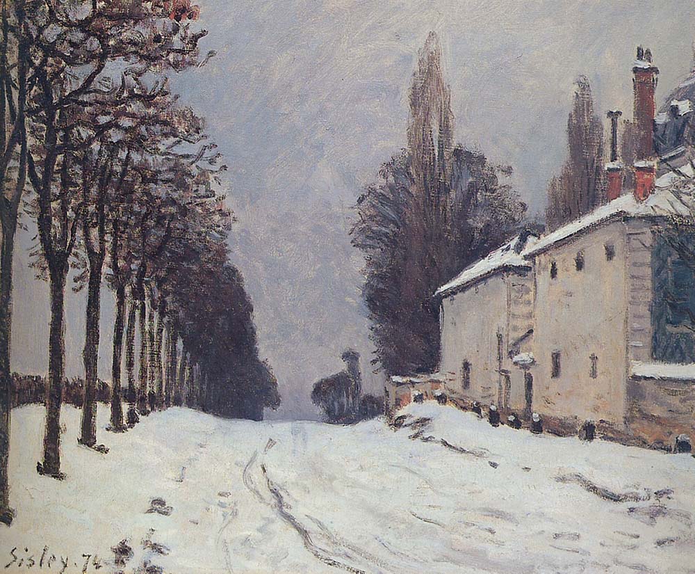 Alfred Sisley Snow on the Road, Louveciennes, 1874 oil painting reproduction