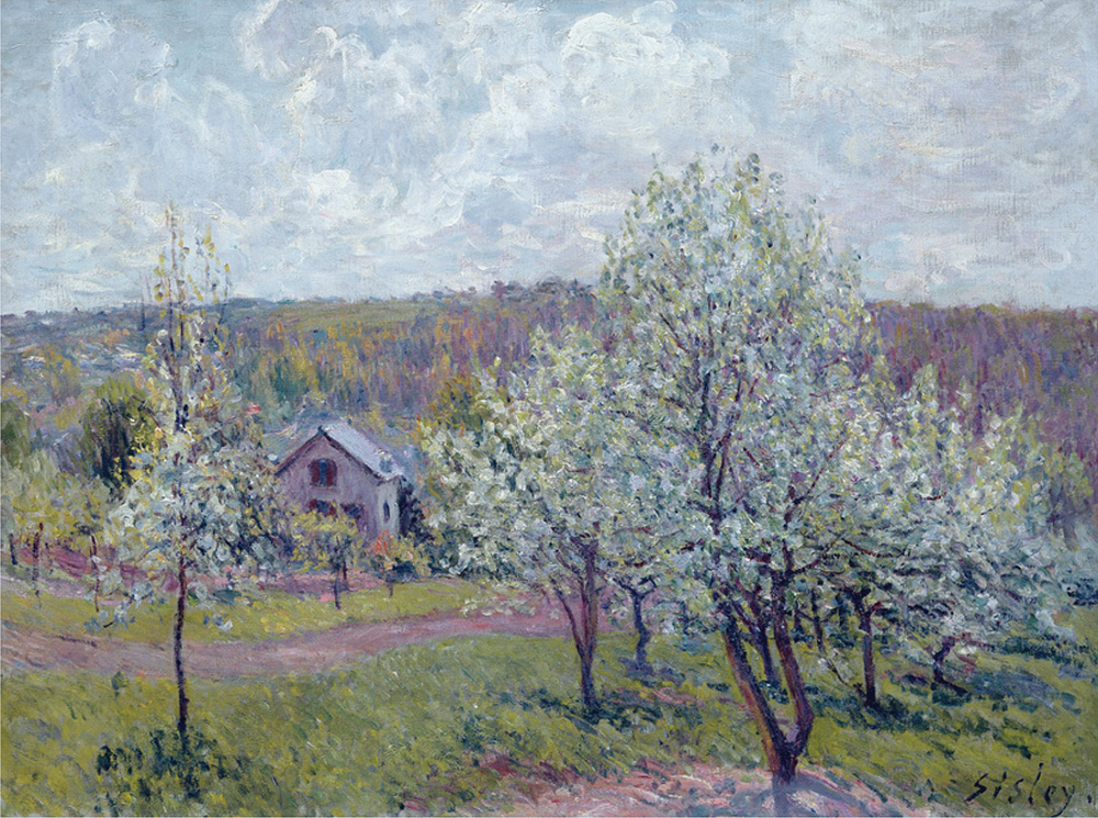 Alfred Sisley Spring in the Environs of Paris, Apple Blossom, 1879 oil painting reproduction